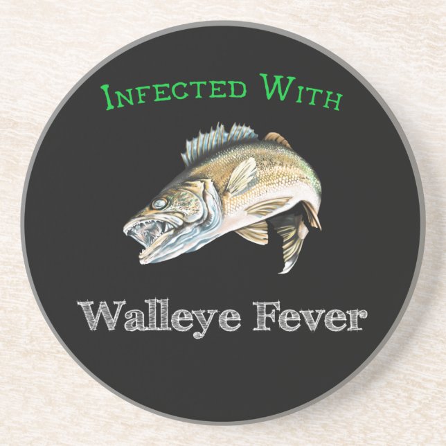 Dessous De Verre En Grès Infecté Par La Fièvre Du Walleye (Devant)