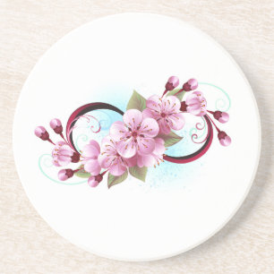 Dessous De Verre En Grès Infinité avec les fleurs Sakura