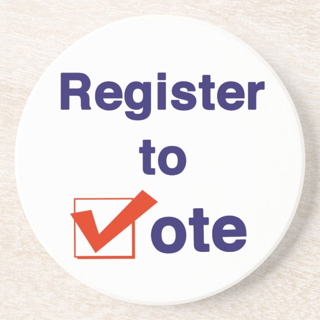 Dessous De Verre En Grès Inscrivez-Vous Au Vote 2024 (Devant)