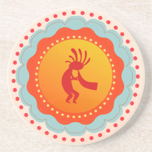 Dessous De Verre En Grès Inspiré Kokopelli Sud-Ouest