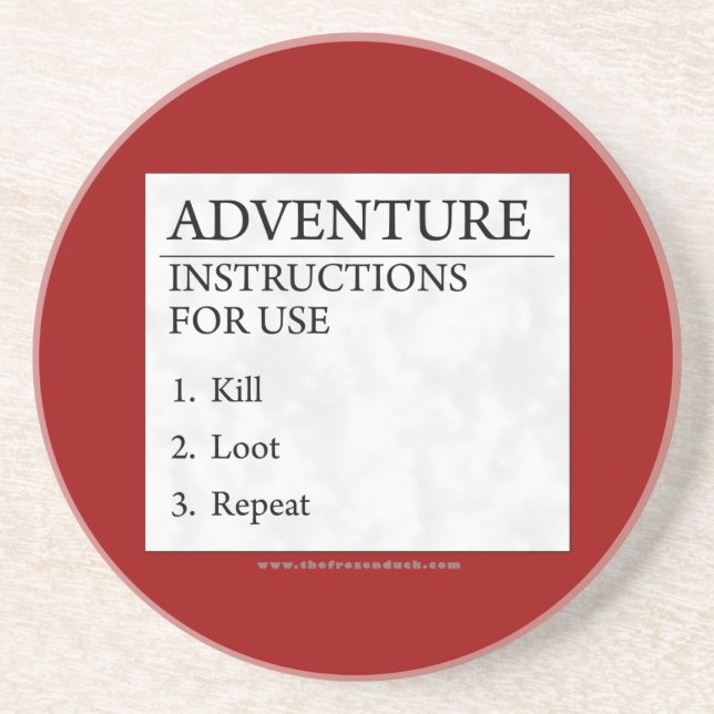 Dessous De Verre En Grès Instructions d'aventure (Devant)