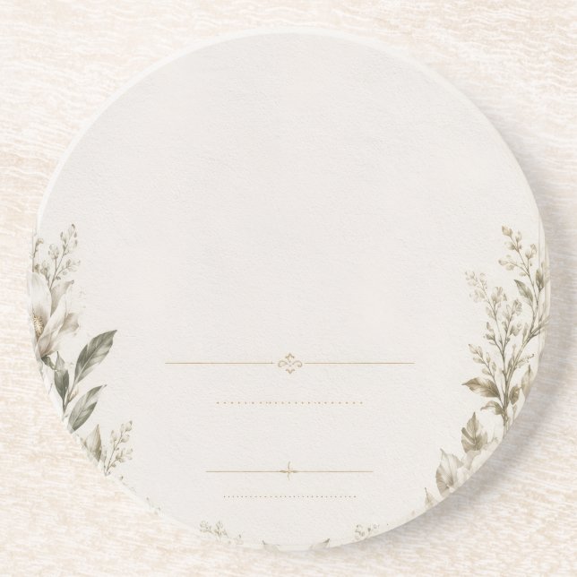 Dessous De Verre En Grès Invitation de mariage de jardin classique  (Devant)