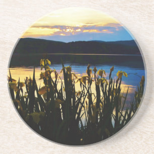 Dessous De Verre En Grès Iris jaunes sur la rive du lac Arrowhead