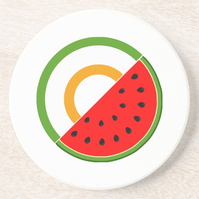 Dessous De Verre En Grès IRLANDE AVEC PALESTINE - Watermelon (Devant)