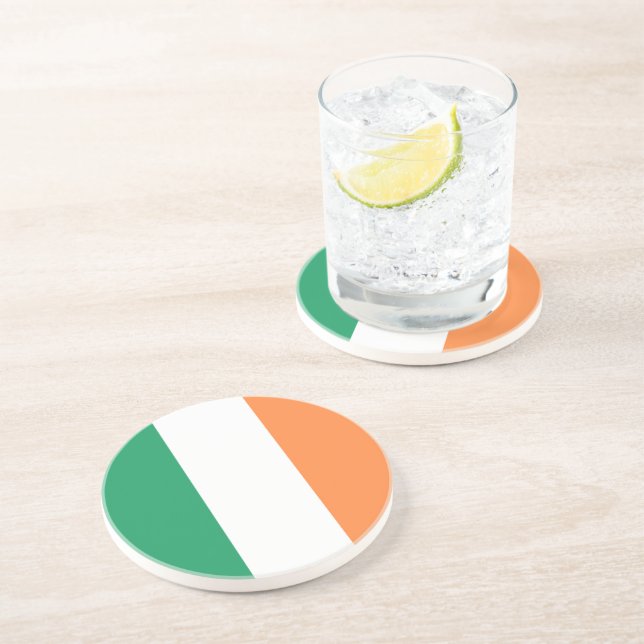 Dessous De Verre En Grès Irlande National Flag, standard irlandais, bannièr (Côté)