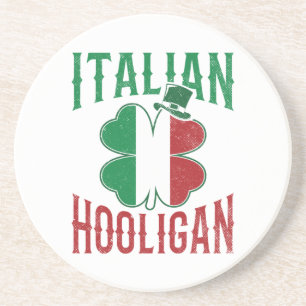 Dessous De Verre En Grès Italien Hooligan Italie Drapeau Shamrock St patric