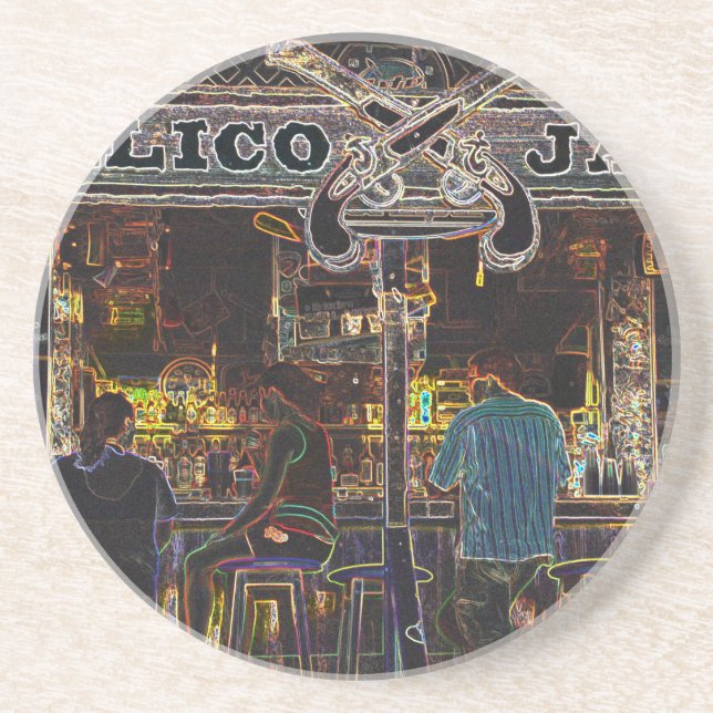 Dessous De Verre En Grès Jack Calico Grand Cayman Island (Devant)
