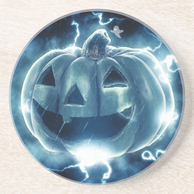 Dessous De Verre En Grès Jack-o-lanterne éffrayant (Devant)