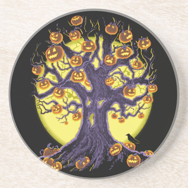 Dessous De Verre En Grès Jack O'Lantern Tree (Devant)