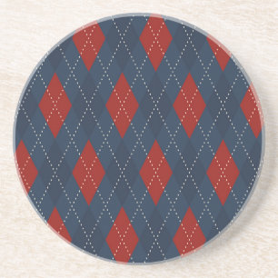 Dessous De Verre En Grès Jacquard Royal Bleu Motif de Noël