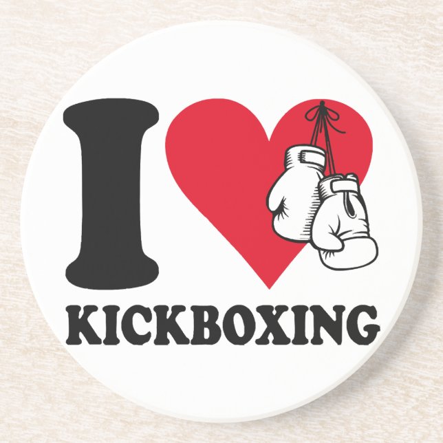 Dessous De Verre En Grès J'adore le kickboxing (Devant)