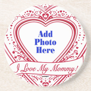 Dessous De Verre En Grès J'adore ma maman ! Photo Red Hearts