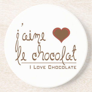 Dessous De Verre En Grès J'aime le chocolat, en français !