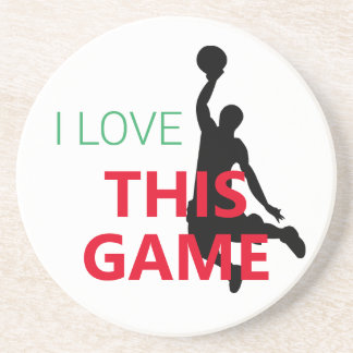 Dessous De Verre En Grès J'Aime Le Jeu De Basketball