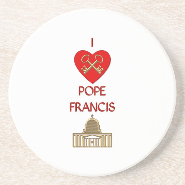 Dessous De Verre En Grès J'aime le pape François (Devant)
