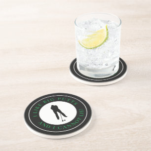 Dessous De Verre En Grès J'aime les Grands Putt Sports Golfeur Moderne Noir
