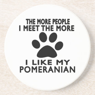 Dessous De Verre En Grès J'aime mon Pomeranian.