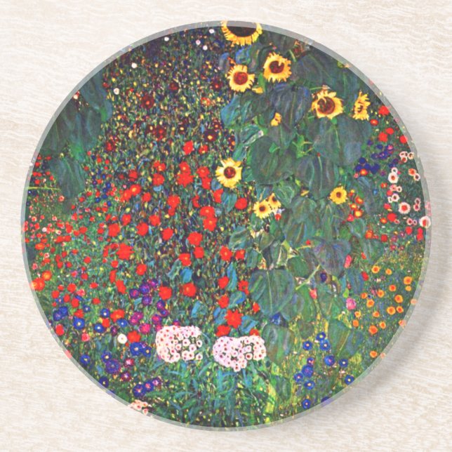 Dessous De Verre En Grès Jardin aux fleurs Gustav Klimt (Devant)