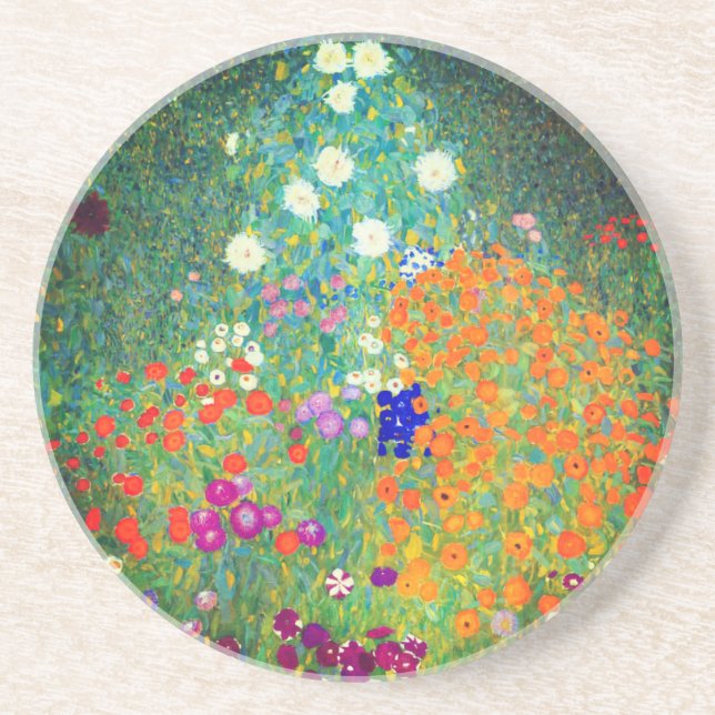 Dessous De Verre En Grès Jardin aux fleurs Gustav Klimt (Devant)