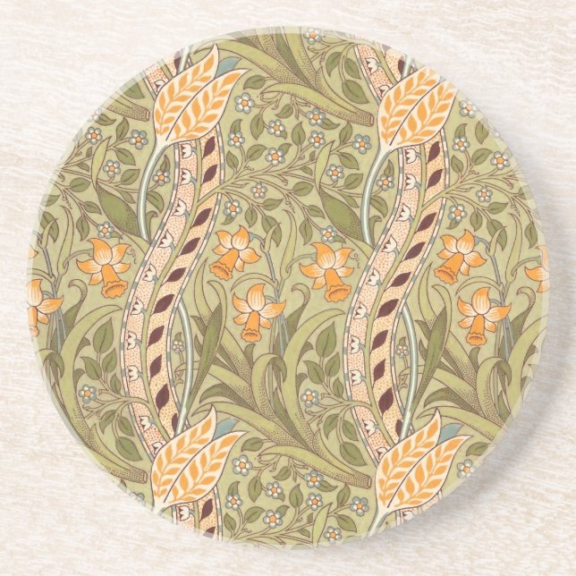 Dessous De Verre En Grès Jardin de jonquilles William Morris Fleur Classiqu (Devant)