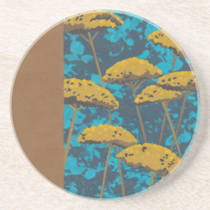 Dessous De Verre En Grès Jardin de millefeuille d'or avec l'arrière - plan