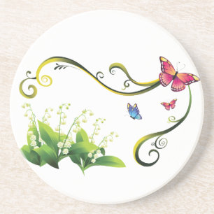 Dessous De Verre En Grès Jardin des papillons