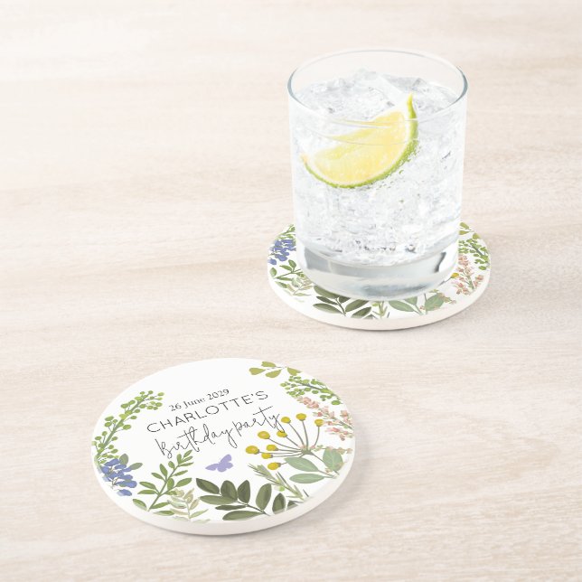Dessous De Verre En Grès Jardin d'été à feuillage persistant Fête d'anniver (Côté)
