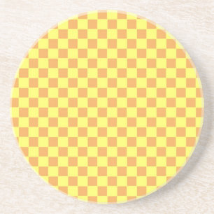 Dessous De Verre En Grès jaune à carreaux