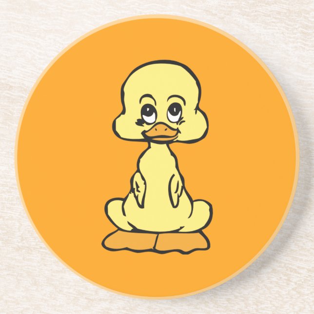 dessous de verre en grès jaune canard (Devant)