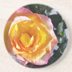 Dessous De Verre En Grès jaune et rose