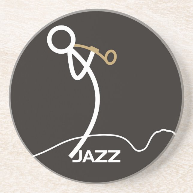 Dessous De Verre En Grès Jazz Stickman (Devant)