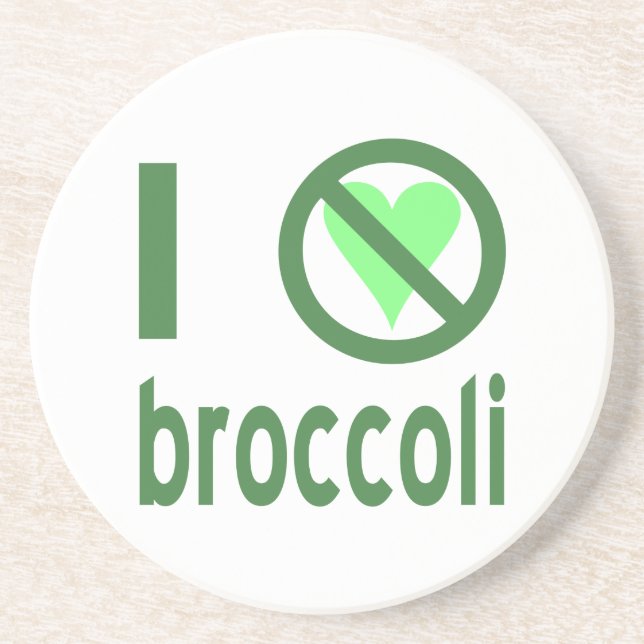 Dessous De Verre En Grès Je déteste le texte vert brocoli (Devant)