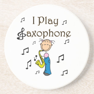Dessous De Verre En Grès Je Joue du Saxophone T-shirts et Cadeaux pour Figu
