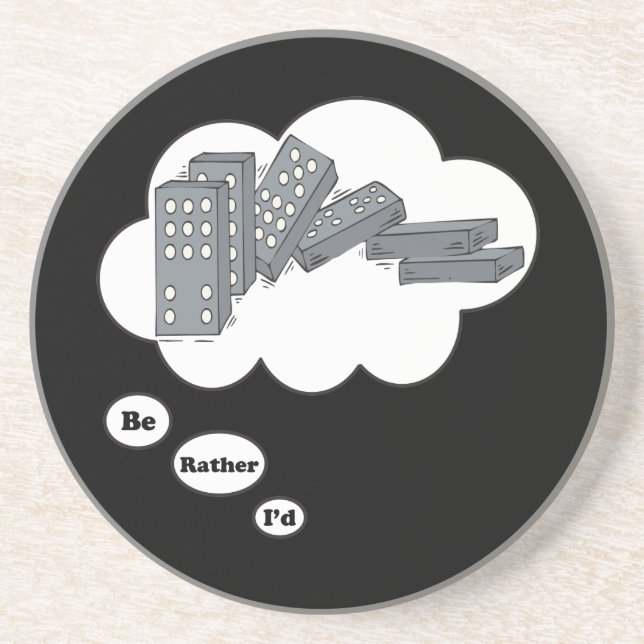 Dessous De Verre En Grès Je jouerais plutôt les dominos 4 (Devant)