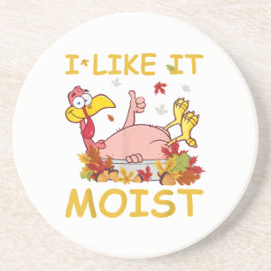 Dessous De Verre En Grès Je L'Aime Moist Funny Turquie Dîner Thanksgiv