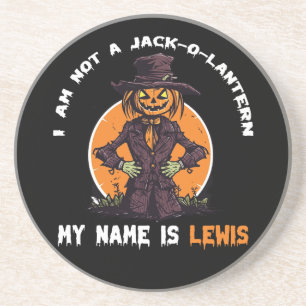 Dessous De Verre En Grès Je ne suis pas un Jack-o-Lantern Mon nom est Lewis
