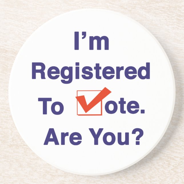 Dessous De Verre En Grès Je suis inscrit au vote 2024 (Devant)