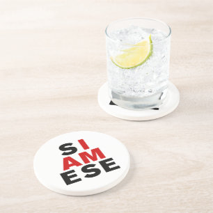 DESSOUS DE VERRE EN GRÈS JE SUIS SIAMESE