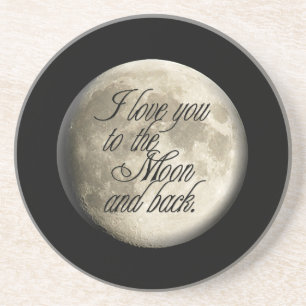 Dessous De Verre En Grès Je t'aime au lunaire réaliste de lune et de dos