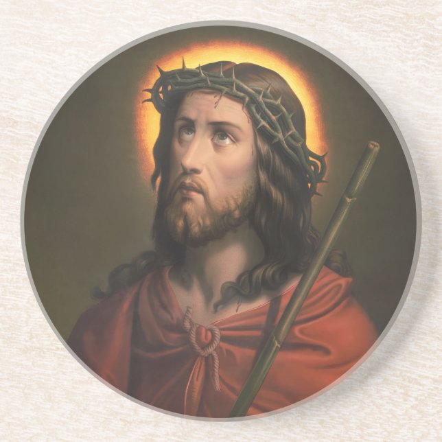 Dessous De Verre En Grès Jésus-Christ avec la Couronne d'épines (Devant)