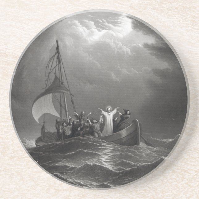 Dessous De Verre En Grès Jésus-Christ stille la tempête (Devant)