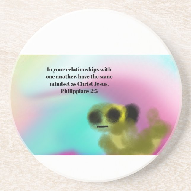 Dessous De Verre En Grès jesus love us (Devant)