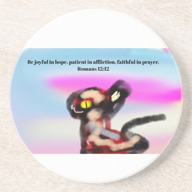 Dessous De Verre En Grès Jésus nous aime  (Devant)