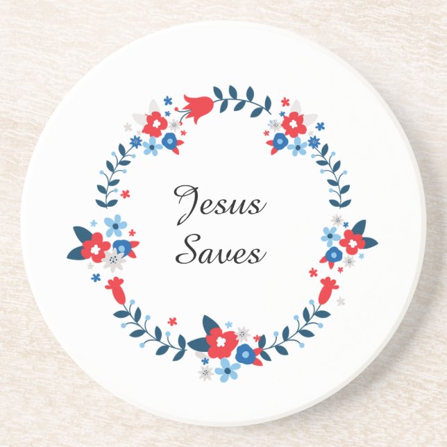 Dessous De Verre En Grès Jésus Sauve (Devant)