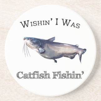 Dessous De Verre En Grès J'Étais Pêche À La Catfish