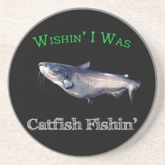 Dessous De Verre En Grès J'Étais Pêche À La Catfish