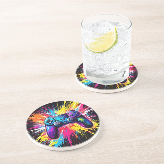 Dessous De Verre En Grès Jeu de joystick (Côté)