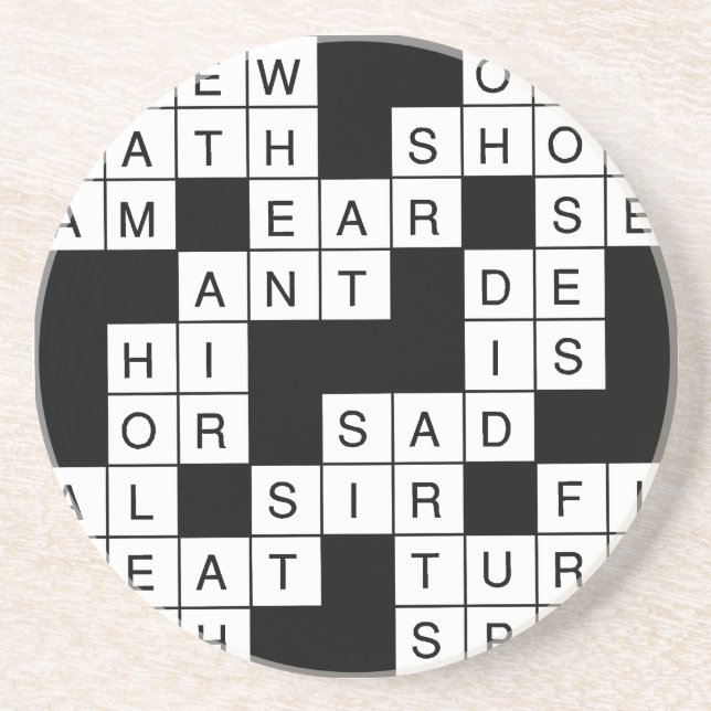 Dessous De Verre En Grès Jeu de mots croisé (Devant)