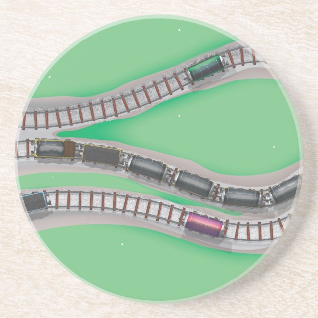 Dessous De Verre En Grès Jeu de trains (Devant)