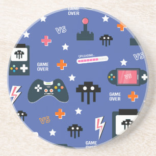 Dessous De Verre En Grès Jeu vidéo Contrôleurs Partie Motif Gamer